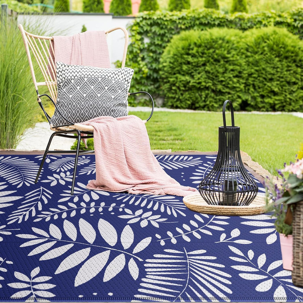 Outdoor Rug, Patio Rug, Plastic Straw Camping Rugs, Large Waterproof Area Rug and Mat for Outdoors, RV, Patio