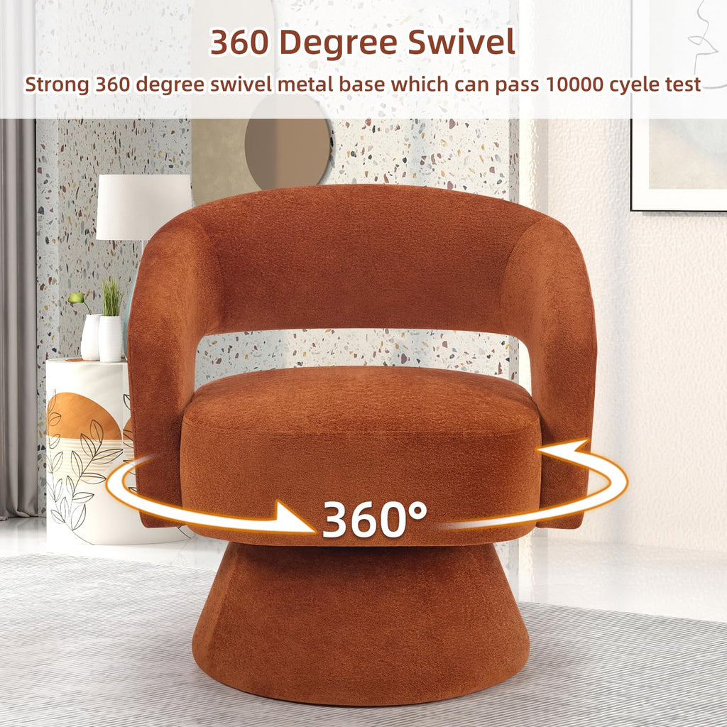 Swivel Barrel Chair Set of 2, Swivel Accent Chair with Thickened Soft Cushion, Modern Chair with Velvet, Comfy Round
