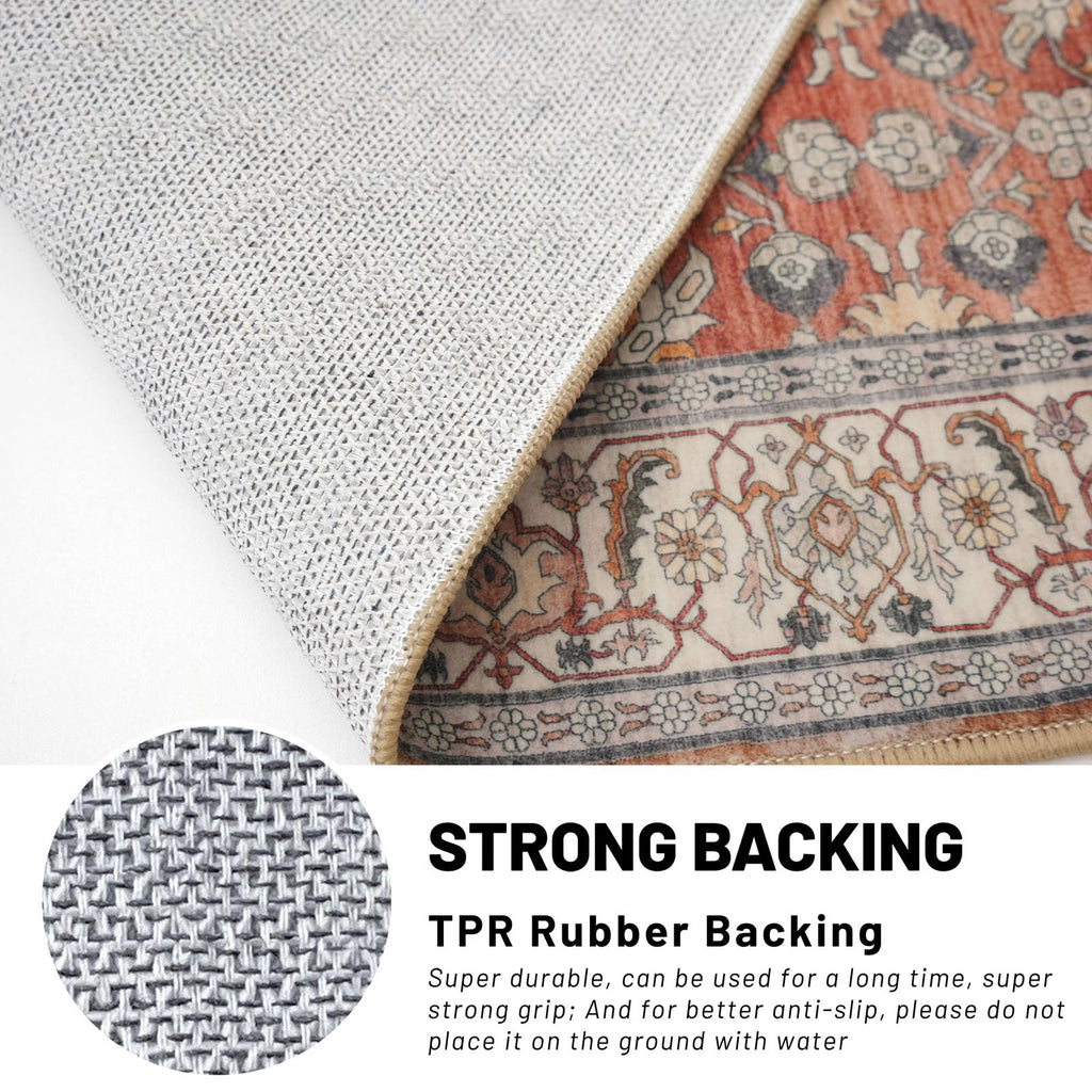 8x10 Area Rugs Washable Large Rug Red Clay