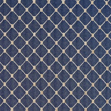 Navy Blue Diamond Woven Upholstery Fabric by The Yard - SKU: Harper Wedgewood