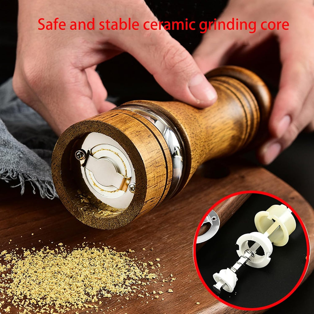 Wooden Salt and Pepper Shakers, Wood Salt and Pepper Grinder Set - Set of 2