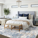 6x9 Washable Abstract Area Rug, Soft Non-Slip Carpet for Bedroom Nursery Dining Room Blue