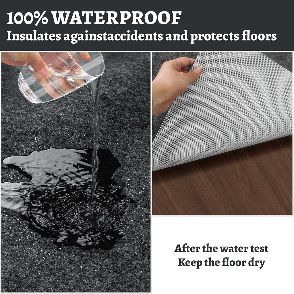 100% Waterproof Rug pad, 9x12 ft Area Rug Non-Slip Rug Pads, 1/4" Thick Carpet Pads for All Floors and finishes, Felt - Set of 108