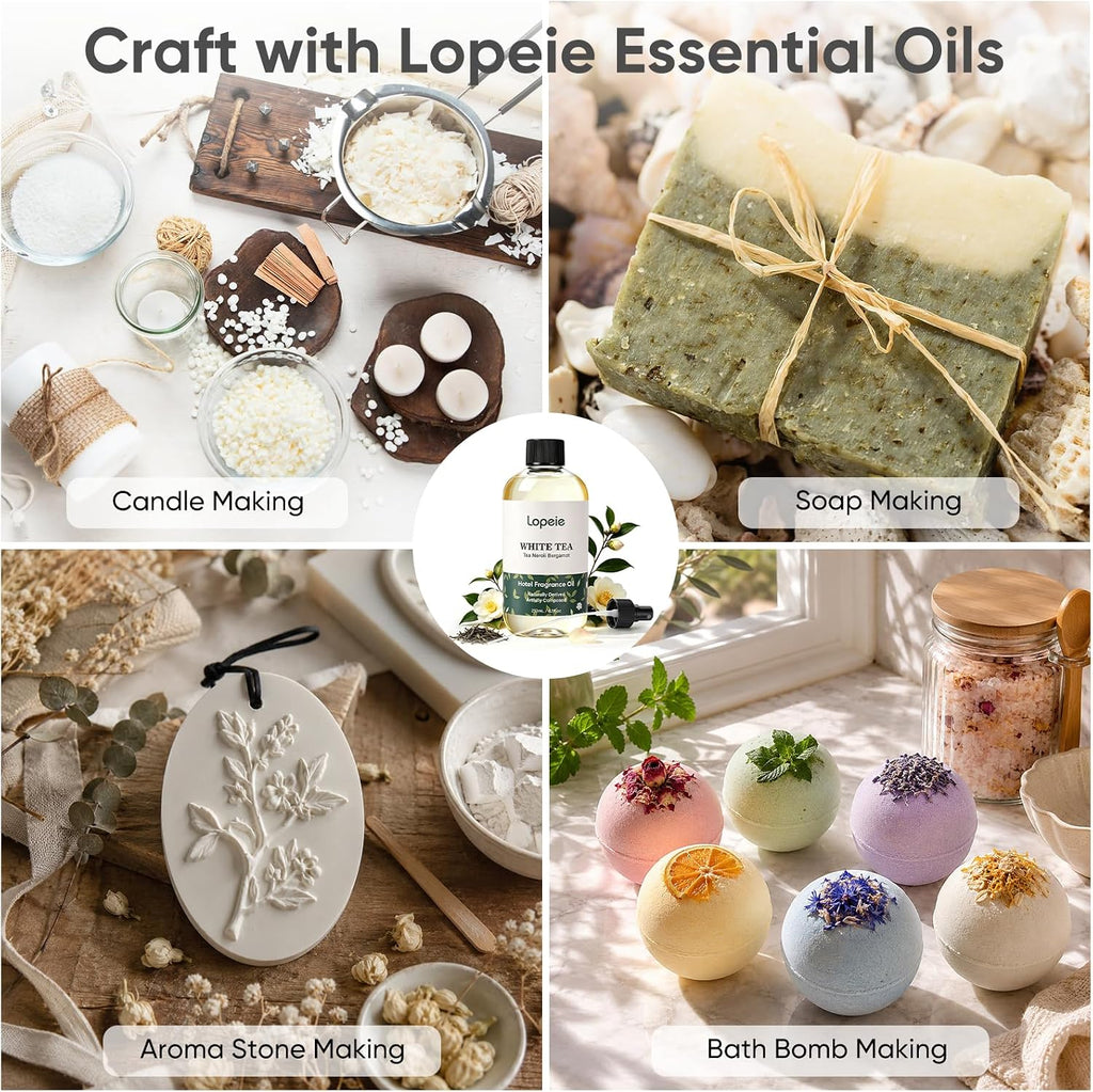 White Tea Diffuser Oil - Essential Oil for Diffuser, Air Freshener & Room Spray - Long-Lasting with Notes of Tea - Set of 85