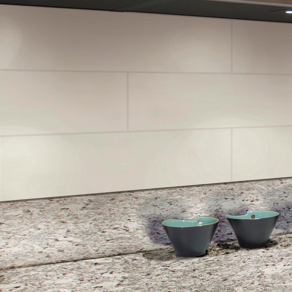 Ceramic Subway Wall Floor & Wall Tile | Almond Glossy | 4" x 16"