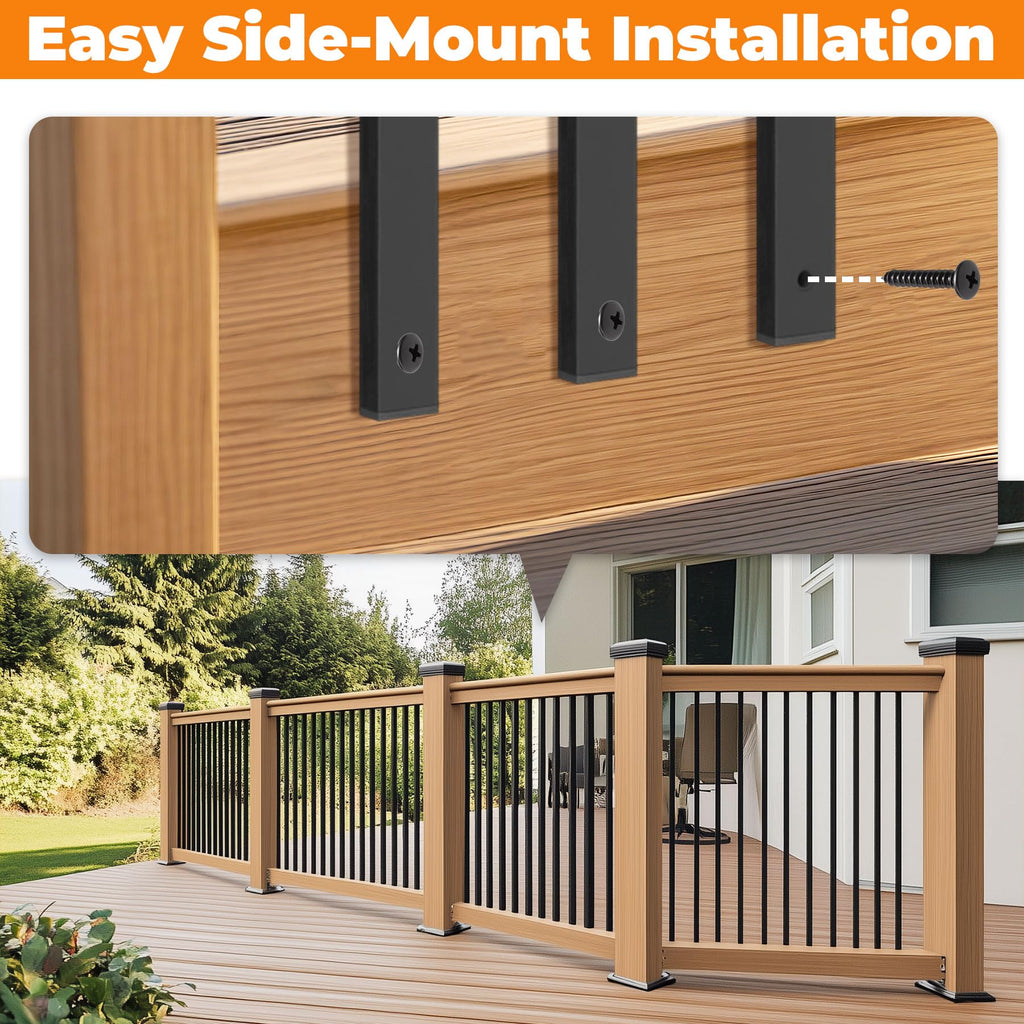 25 Pack 26" Metal Deck Balusters for Deck, Porch and Stair Railings