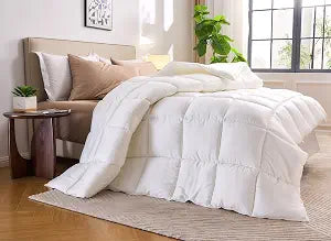 Duvet Insert Twin (68x86 in) - Ultra Soft Quilted Duvet Insert with 8 Corner & Side Loops, Double Stitching, Satin