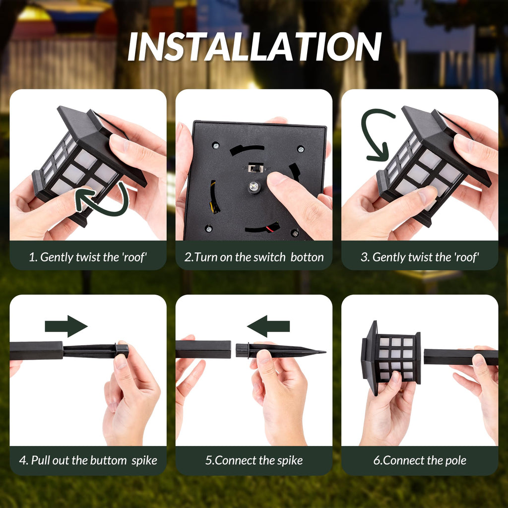 Solar Lights Outdoor Pathway Walkway Garden Solar Light Outside 16Pc