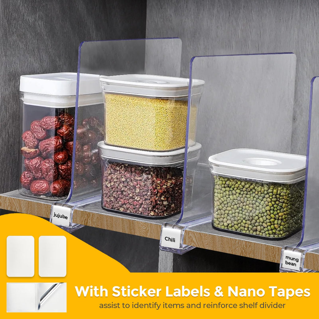 Clear Acrylic Shelf Dividers for Closets Organizer & Storage,8 Pack