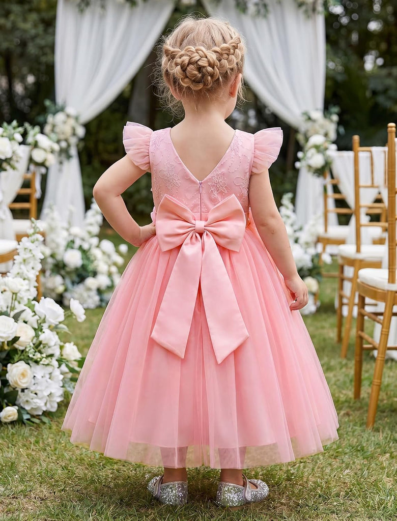 Castle Toddler Flower Girl Dress Princess Lace Tulle Dresses