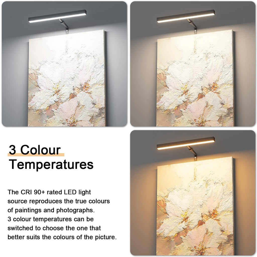 12" LED Picture Light Plug in, 4W Black Art Light