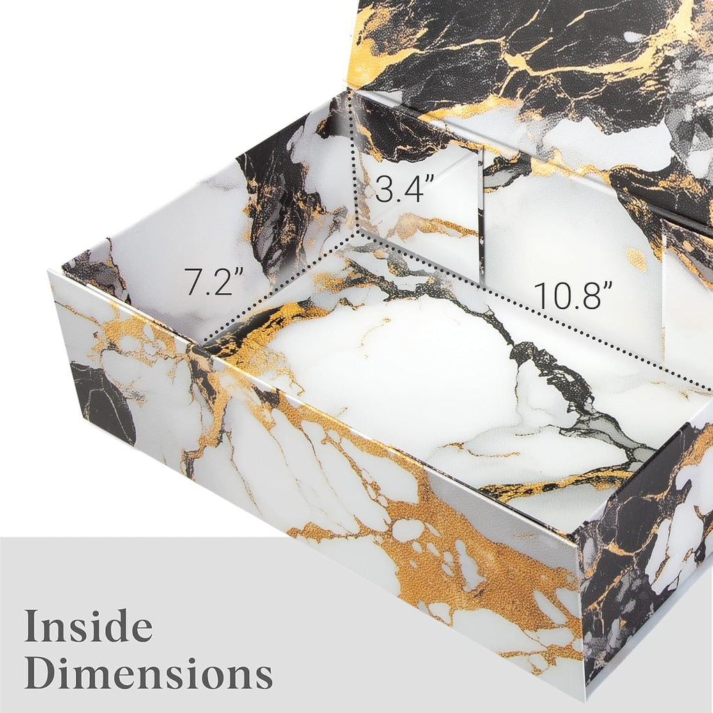Luxury Keepsake Gift Box 3-Pack Marble Gold Decorative Boxes - Set of 3