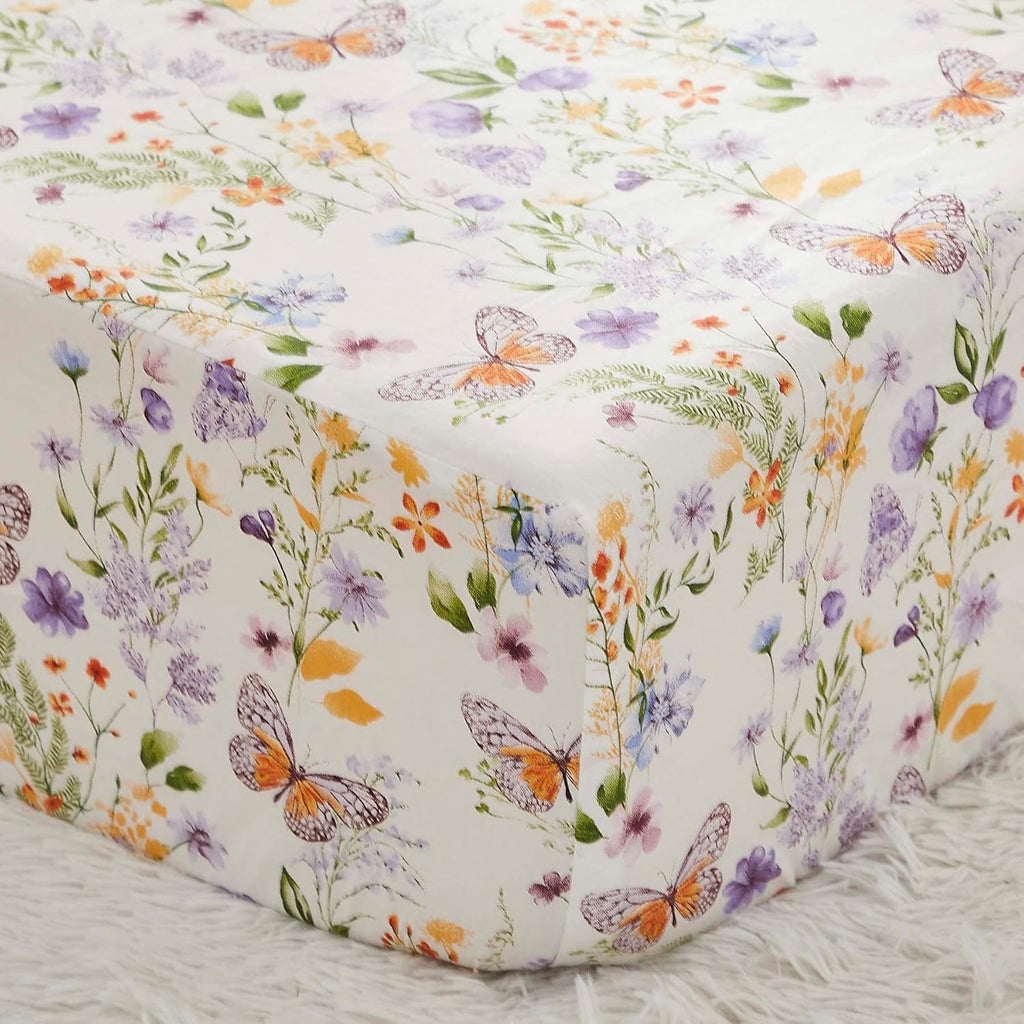Wildflower Butterfly Crib Bedding Sets for Girls Nursery Set Piece Farmhouse Quilt Comforter Set, Baby or Toddler