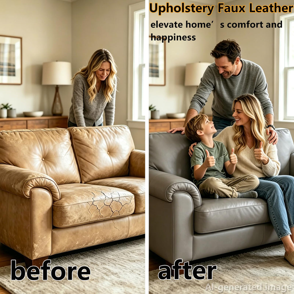 Faux Leather Fabric for Upholstery: Smooth 54"x72" Grey Leather