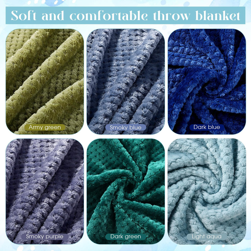 6 Pcs Wedding Blankets for Guests Bulk, Fleece Waffle, Graceful