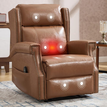 Large Manual Recliner Chair,Soft Fabric Push Back Recliner with Overstuffed Armrest and Backrest, Living Room Single