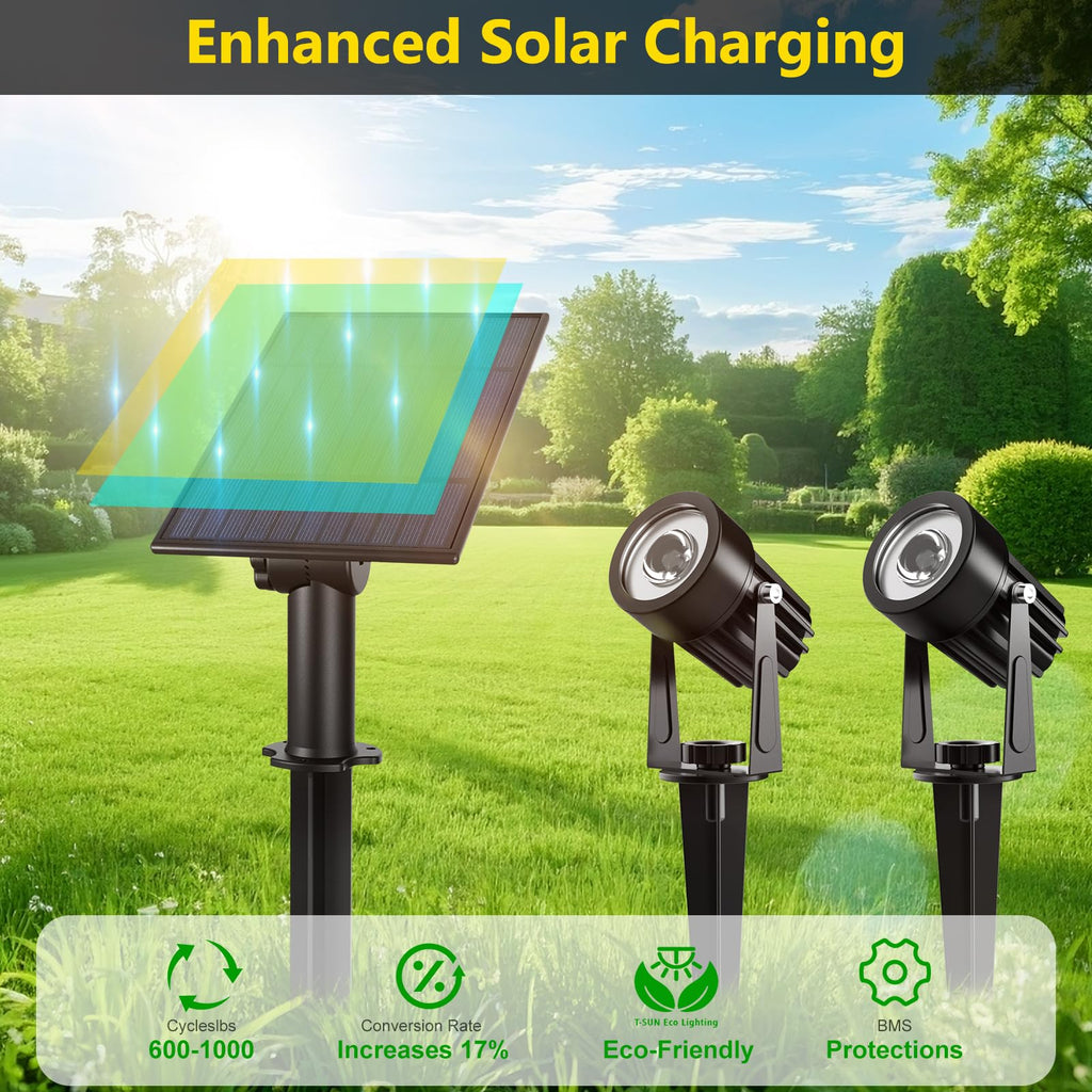 Solar Spot Lights Outdoor, Dual Head Solar Spotlights, Cool White
