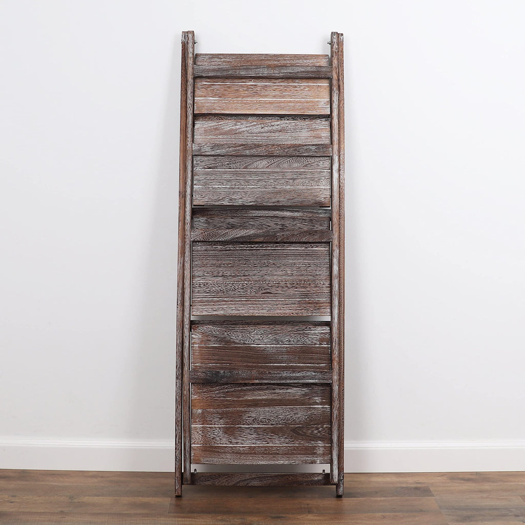 Ladder Shelf - Distressed Bookshelf - Rustic Ladder Bookshelf (Umber)