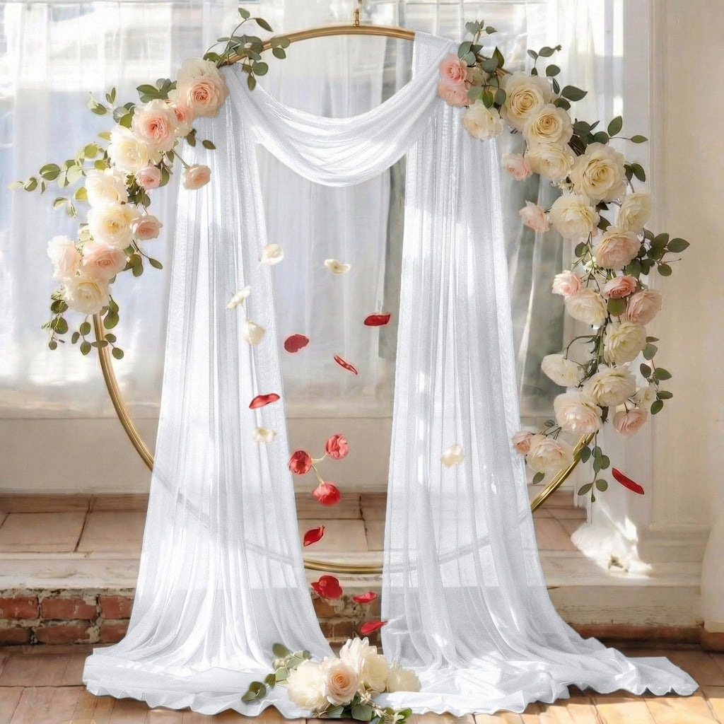 Pack of 2 Wedding Arch Drape Panel Fabric 30" x 100ft - White