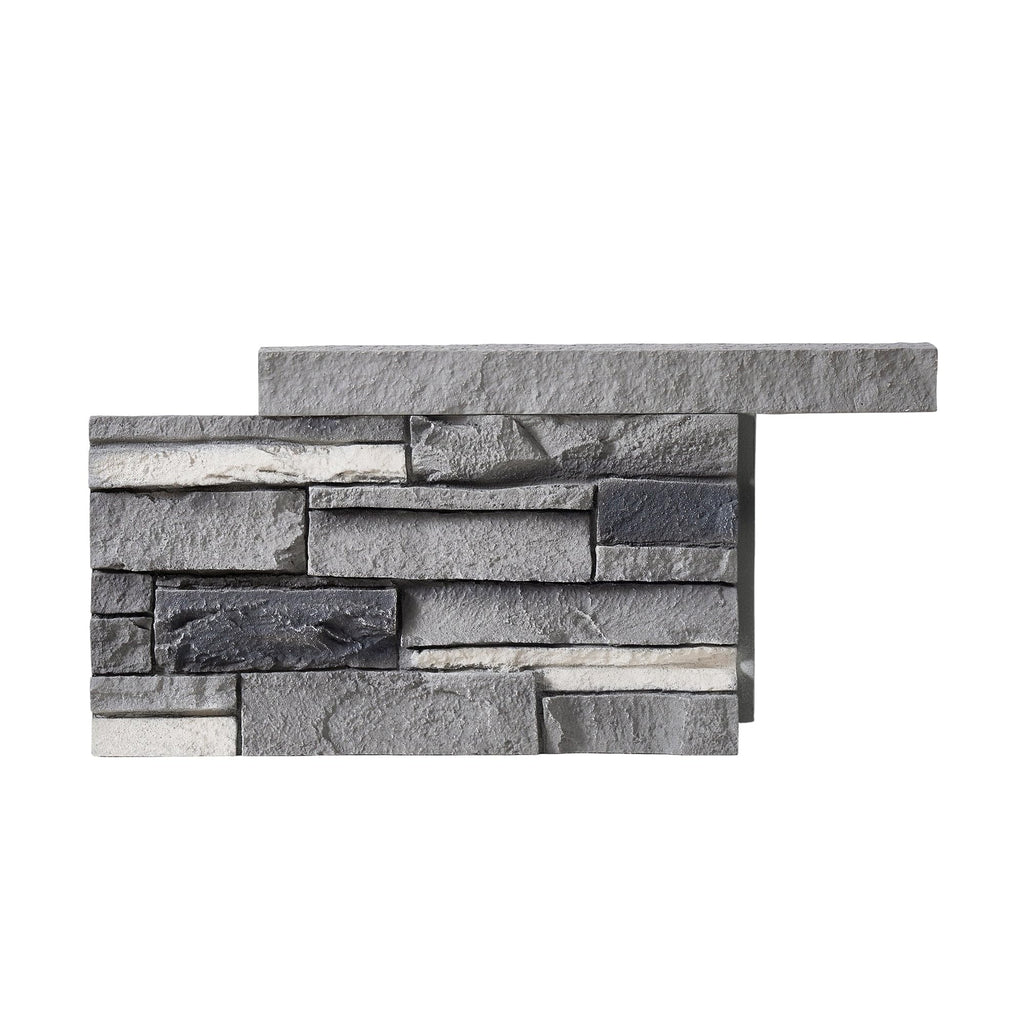 8-Pack Faux Stone Universal Ledger Trim, 34 in, Fog Stone