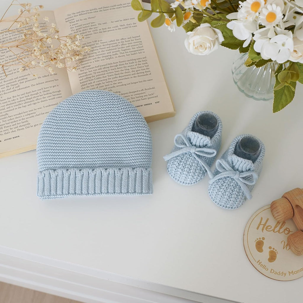 Baby Booties with Hat Set