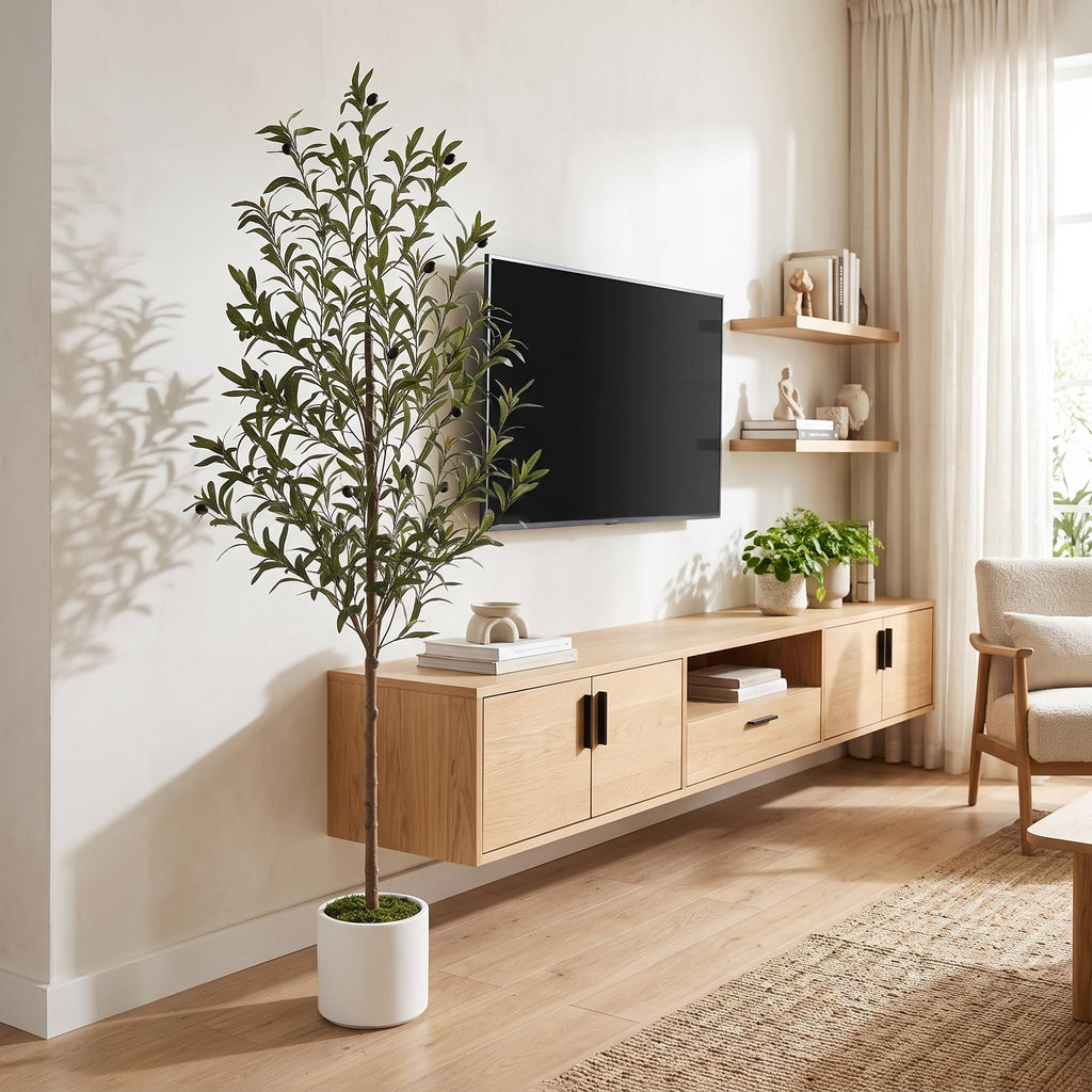 6ft Faux Olive Tree, Olive Trees Artificial Indoor with Planter