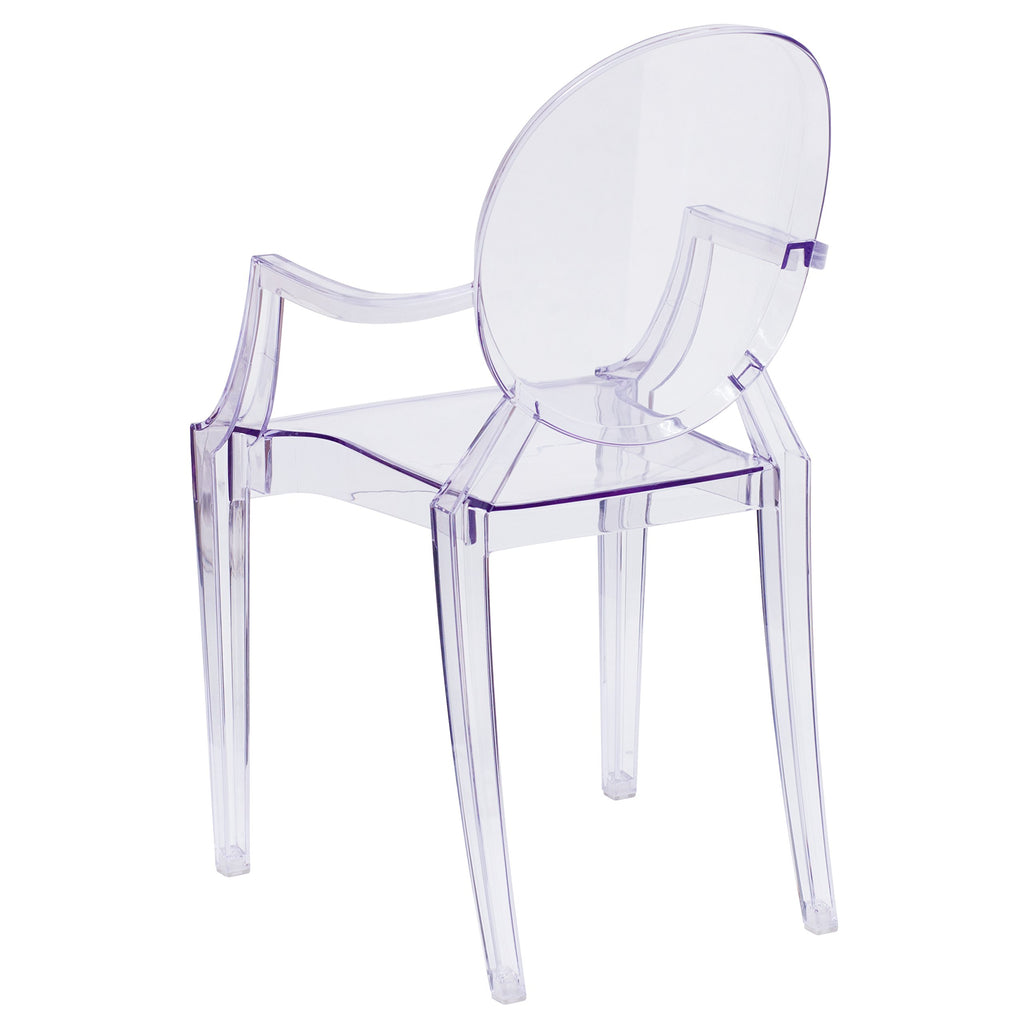 Ghost Chair with Arms, Transparent Crystal