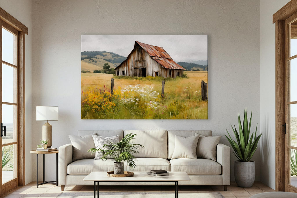Texas Longhorn Cow Canvas Wall Art - Bull Print Home Decor - Barnhouse Wall Art - Farmhouse and Wild West Small to