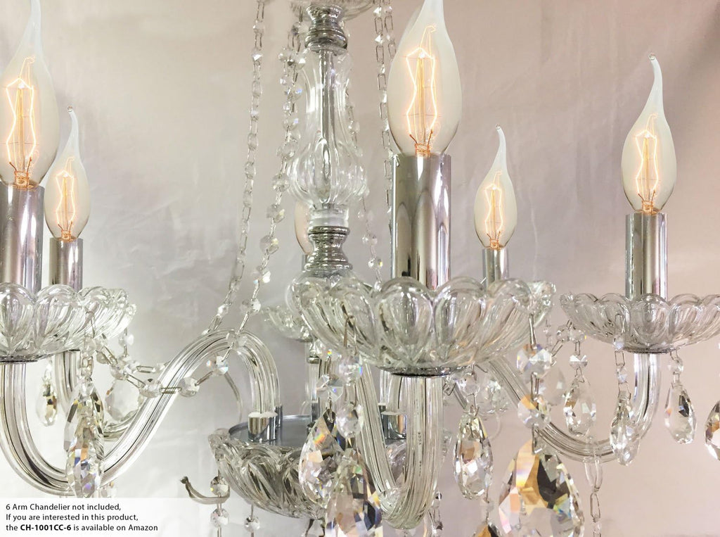 Designs Vintage Style Golden Smoke Flame Incandescent Light Bulbs, E12 Candelabra Brass Base, 130V, 25 Watts, Set of 6