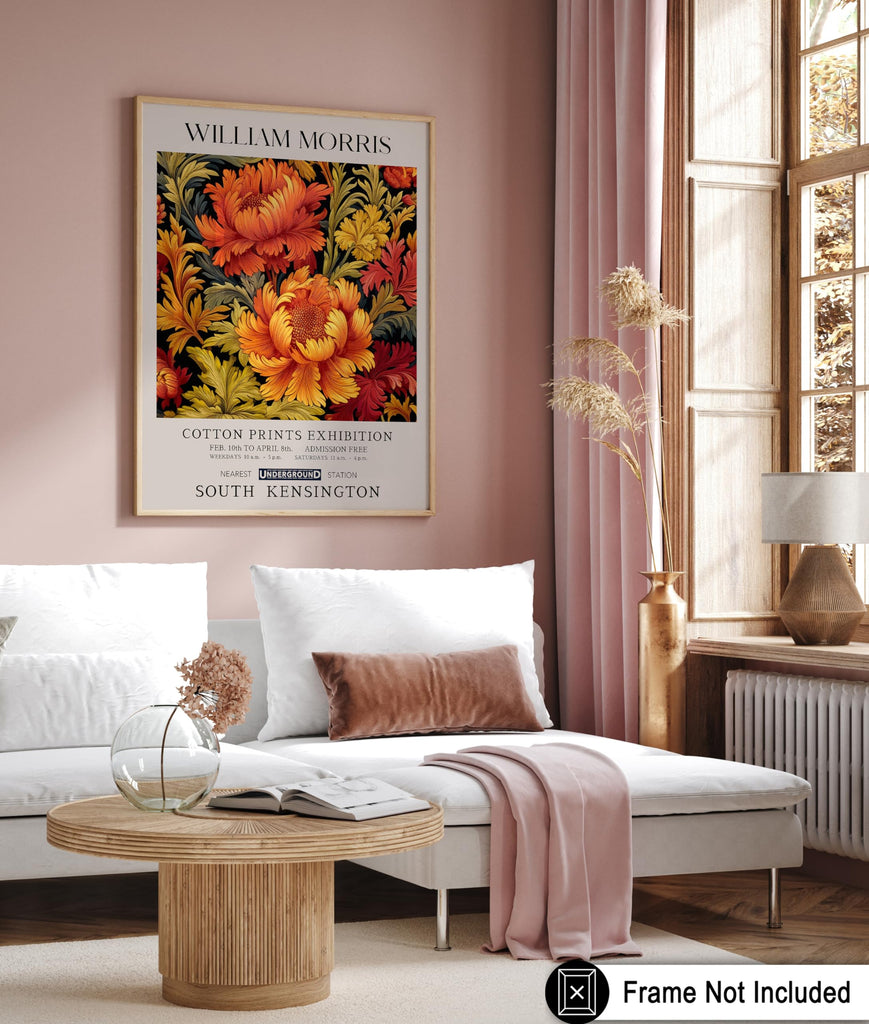 Art Gardenia Flower Print - William Morris Poster - Botanical Exhibition Art - Textile Pattern Wall Design - Floral