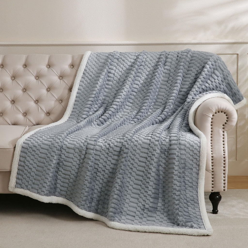 Sherpa Throw Blanket for Couch Flannel Cozy Soft Thick Blanket Warm Twin Blanket for Bed Fleece Home Decor Gifts, Z01