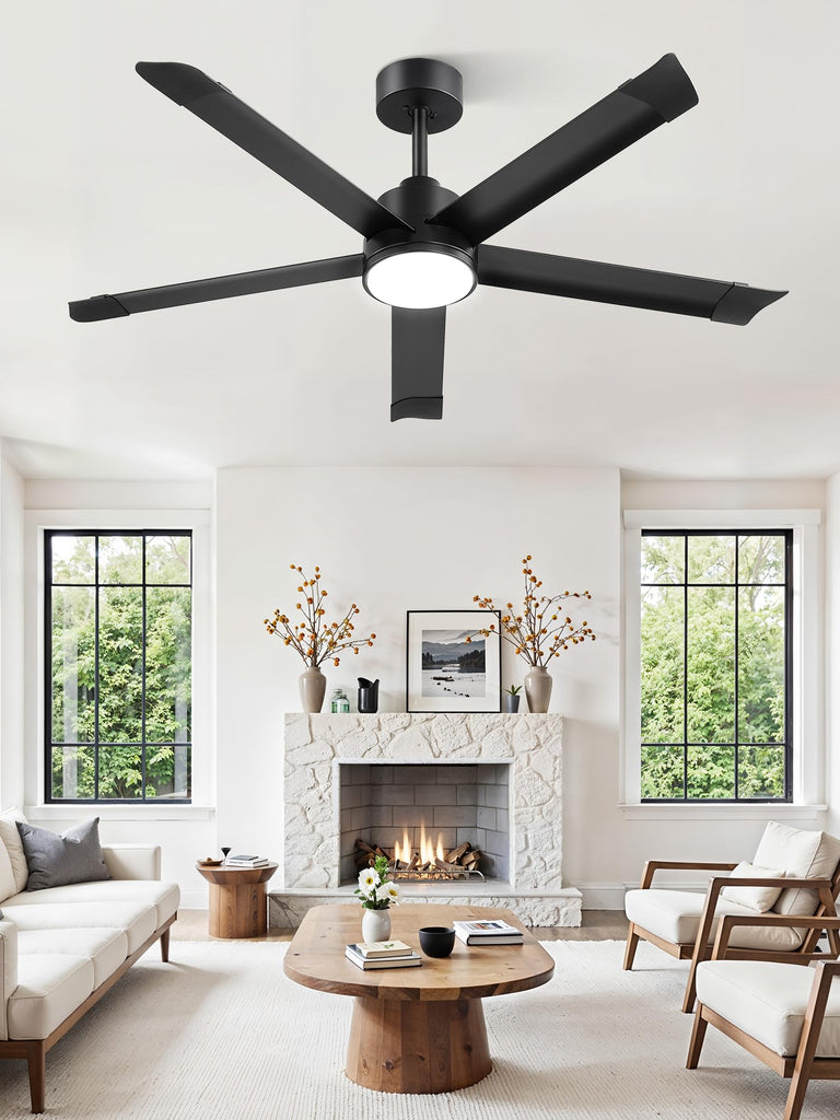 52 Inch Ceiling Fans with Lights, Bend-Resistant Aluminum Blades