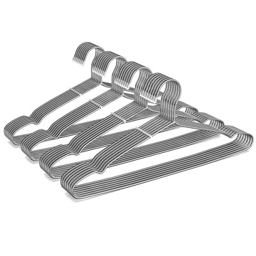 40 Pack Stainless Steel Wire Clothes Hangers, 16.5 in, Silver
