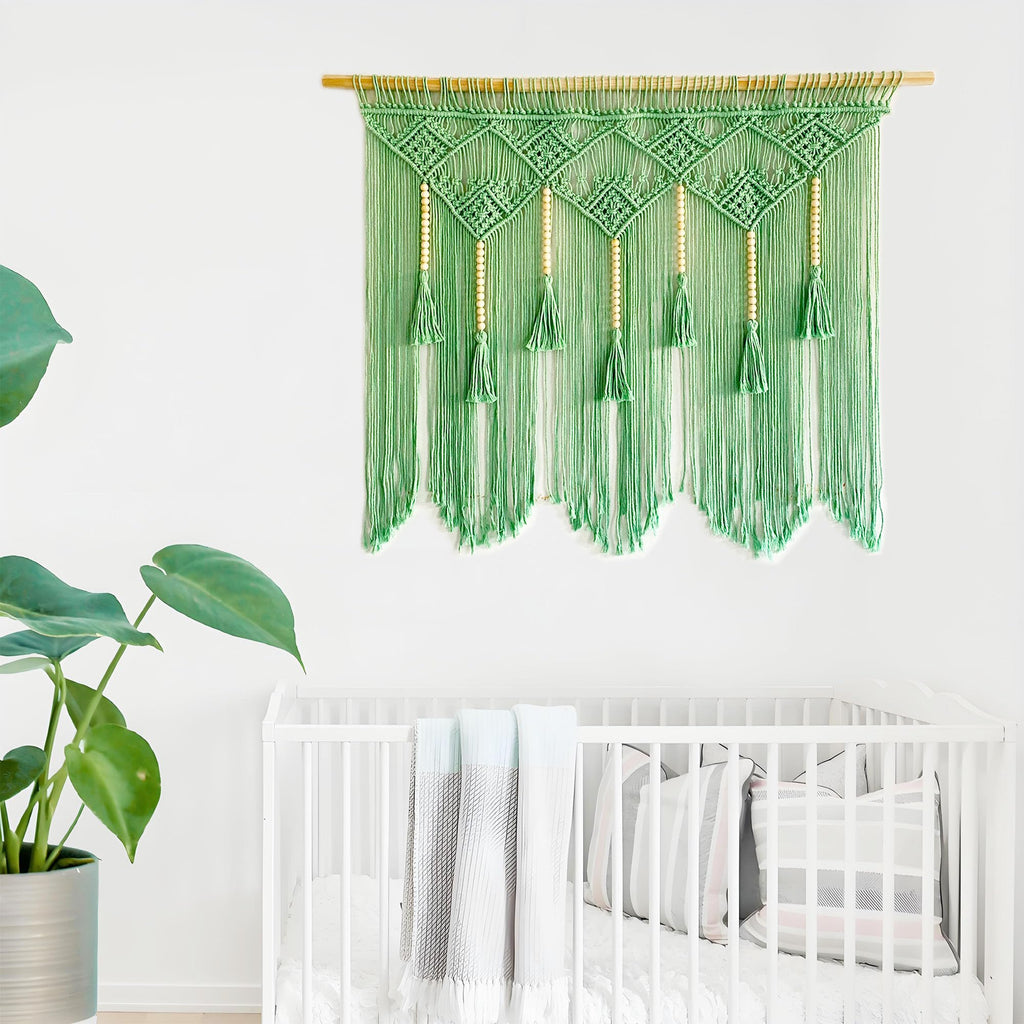 Large Macrame Wall Hanging Macrame Headboard Window Curtains Boho Wall Decor Art tapestry Tassel Woven Wall Backdrop