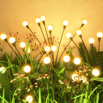 Solar Garden Lights Outdoor - 6 Pack 48 LED Firefly Lights Waterproof, Garden Decorations for Yard Patio Pathway Lawn