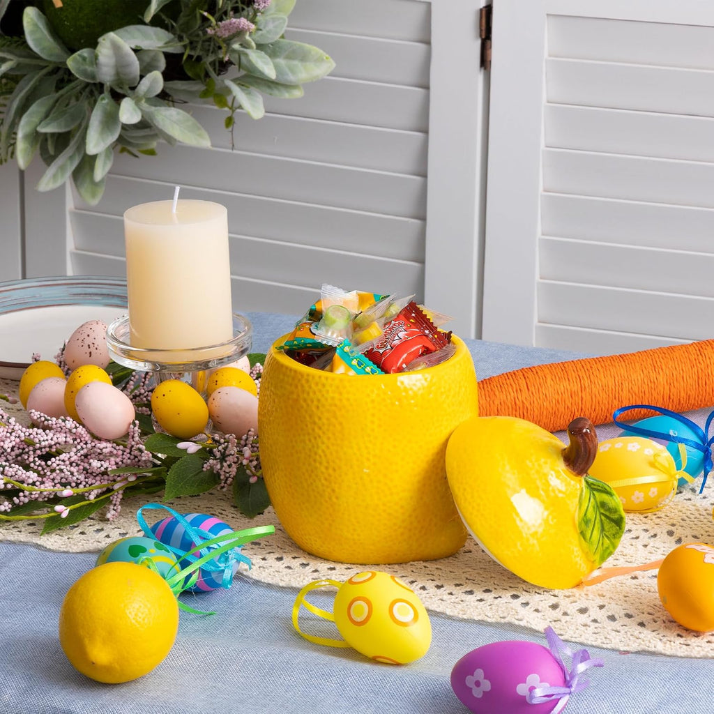 Lemon Cookie Jar Kitchen Canisters Decorative Cute Food Storage Container - Set of 2