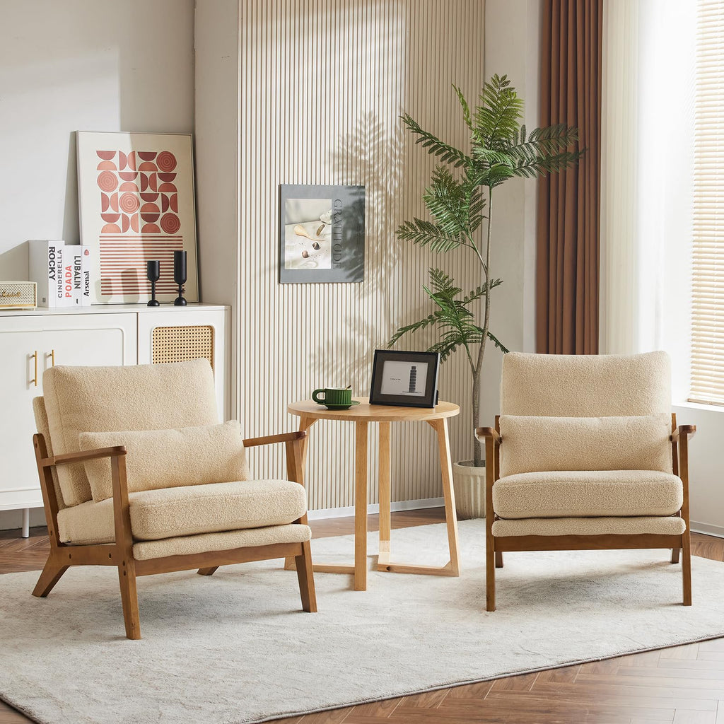 Mid-Century Lounge Accent Chair, Khaki