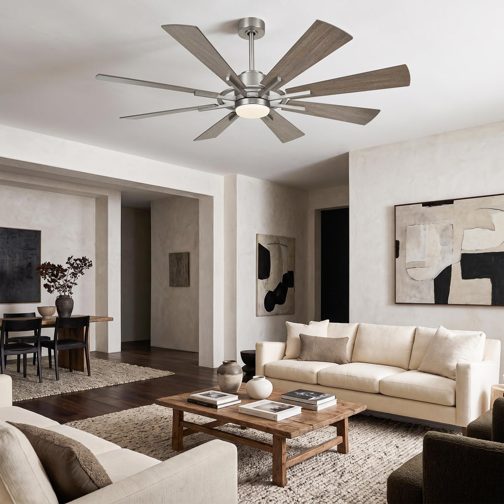 60 Inch Farmhouse Ceiling Fan with Light and Remote Windmill Chandelier Fan