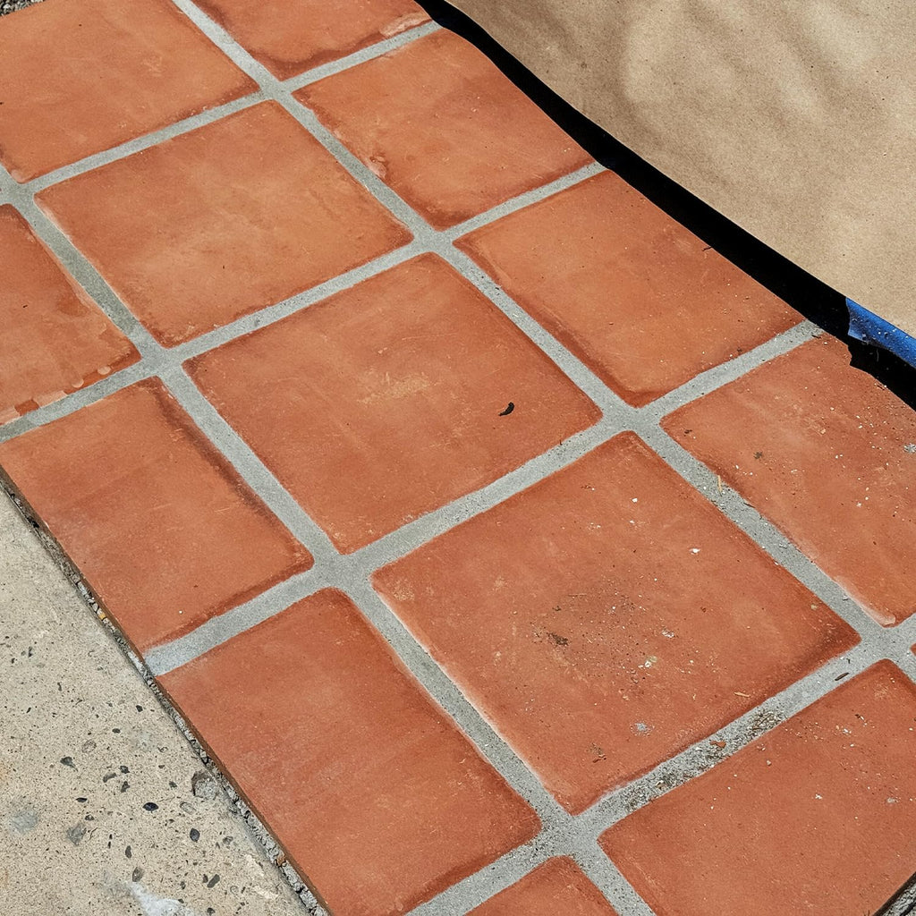 Lincoln Saltillo Tile 12x12 | Unsealed Handmade Square Mexican Terracotta Floor Tile - (12x12, 10, Count)