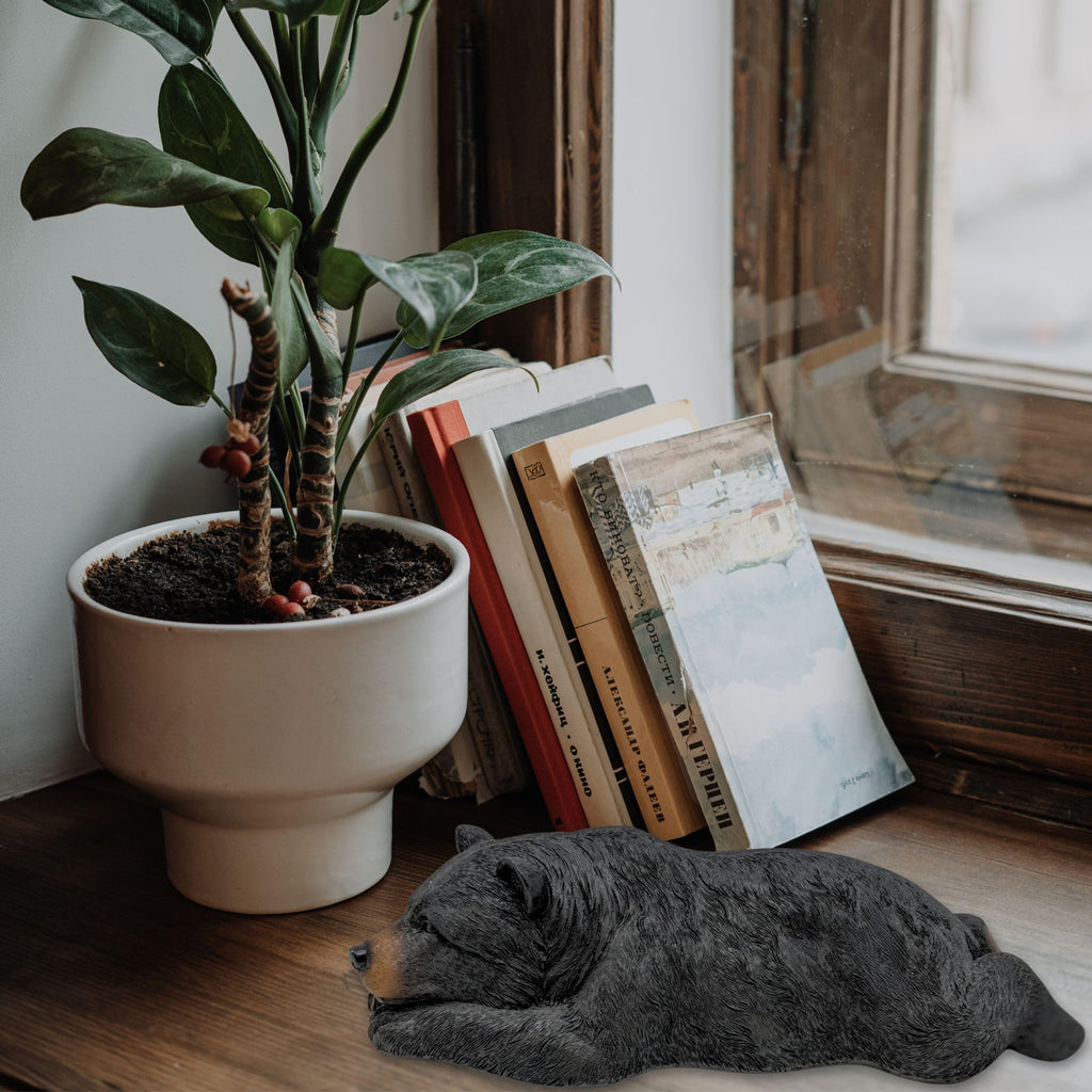 Whimsical Sleeping Black Bear Figurine