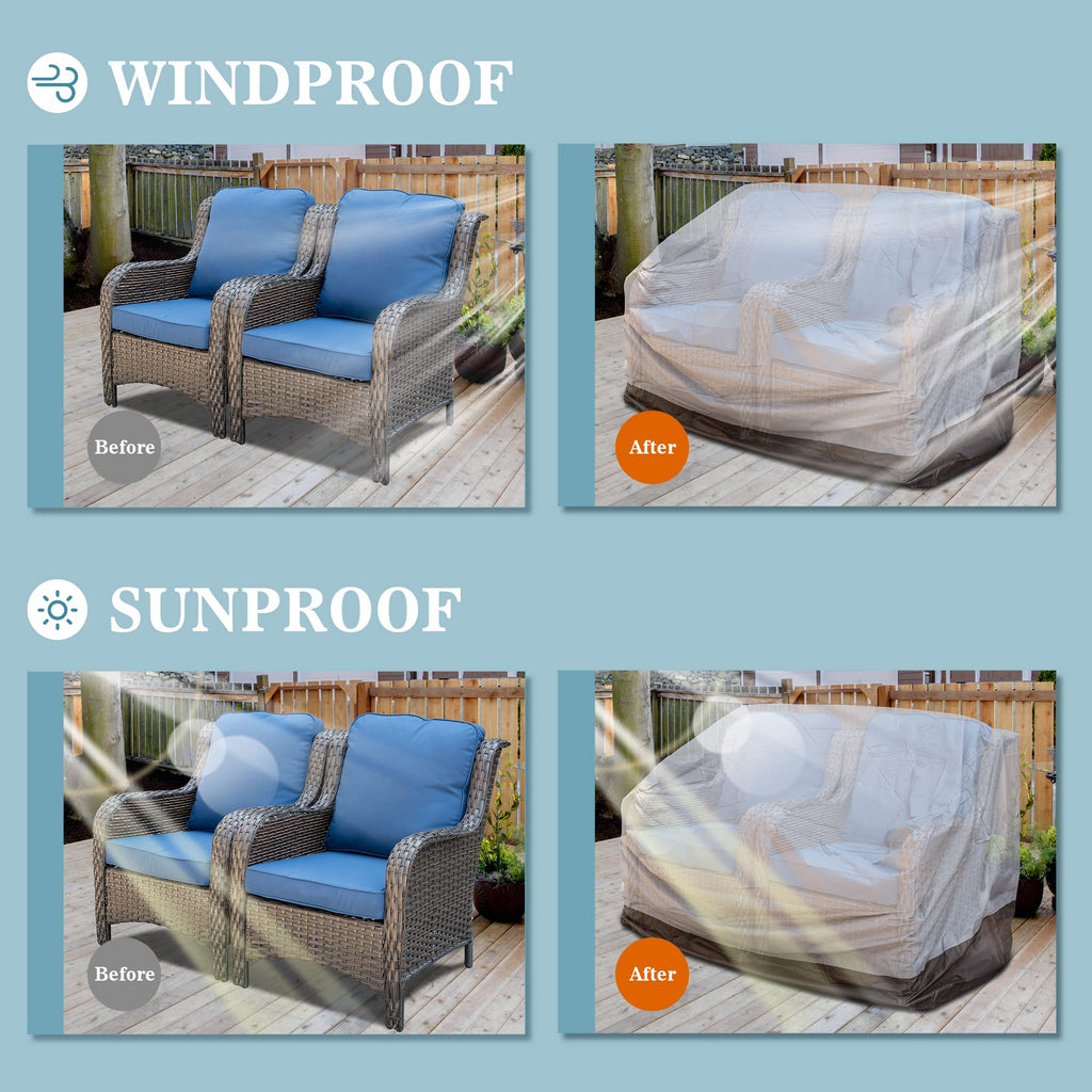 Patio Furniture Set Cover Outdoor Sectional Sofa Couch Chair Ottoman Waterproof Covers General Purpose, 58" L x 36" W