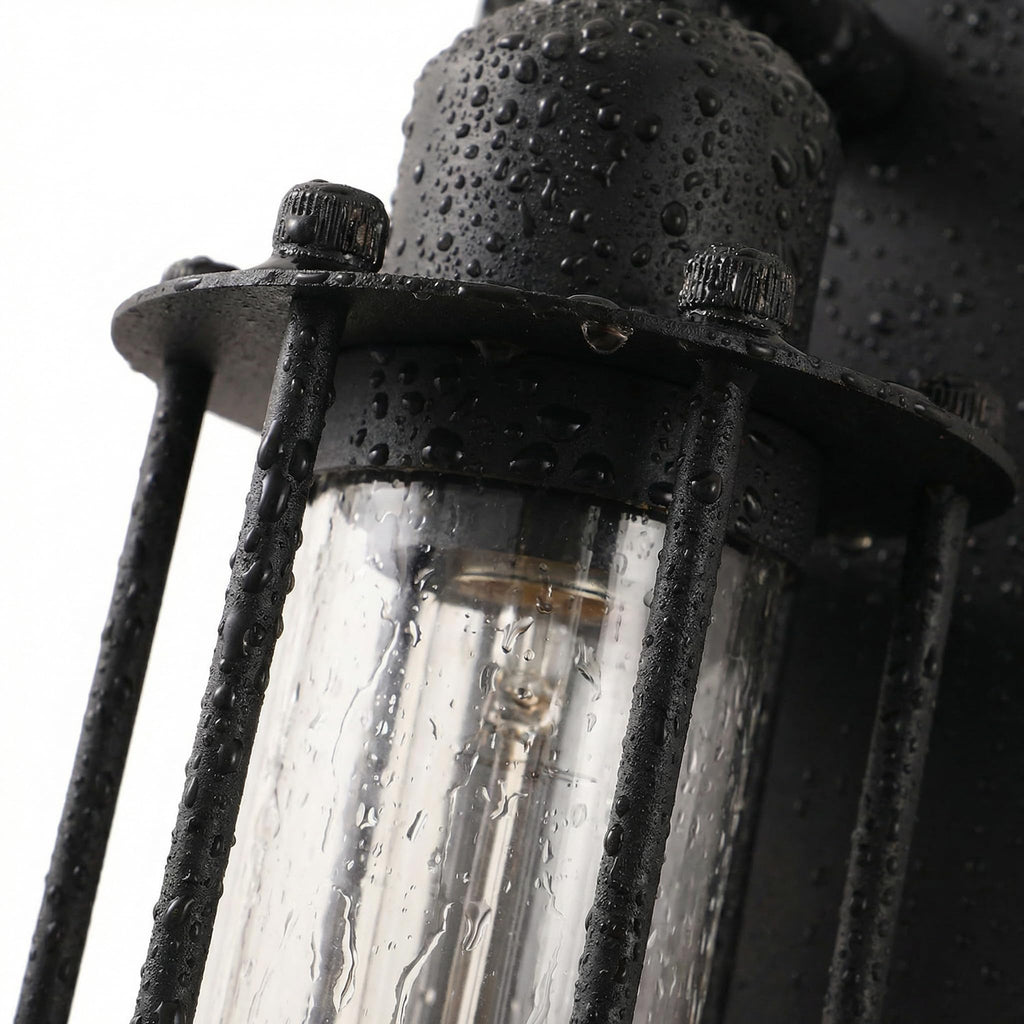 18-Inch Industrial Outdoor Wall Light Sconce, Matte Black