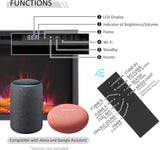 60" W Smart Wall Mount & in Wall Recessed Electric Fireplace Insert, Heater 750W/1500W