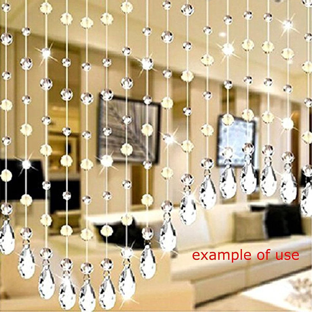 12Pcs38mm Clear Crystal Teardrop Chandelier Prisms Parts Hanging Galss Crystal Pendants Beads +50pcs Metal Split Ring