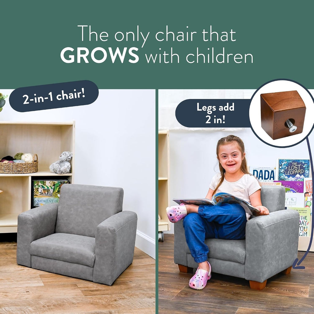 Upholstered Toddler Chair for Classroom, Chair, Grey