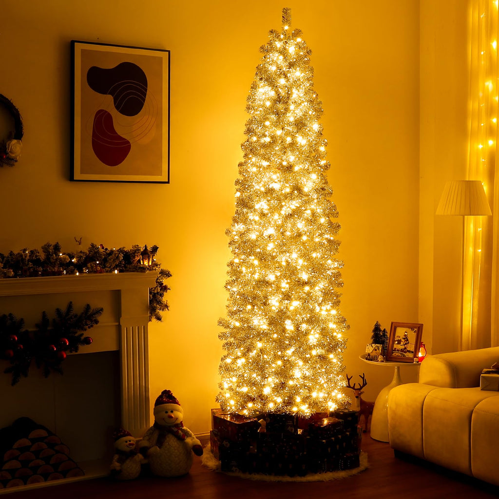 Slim Christmas Tree s: 6ft with 200 Warm White LEDs