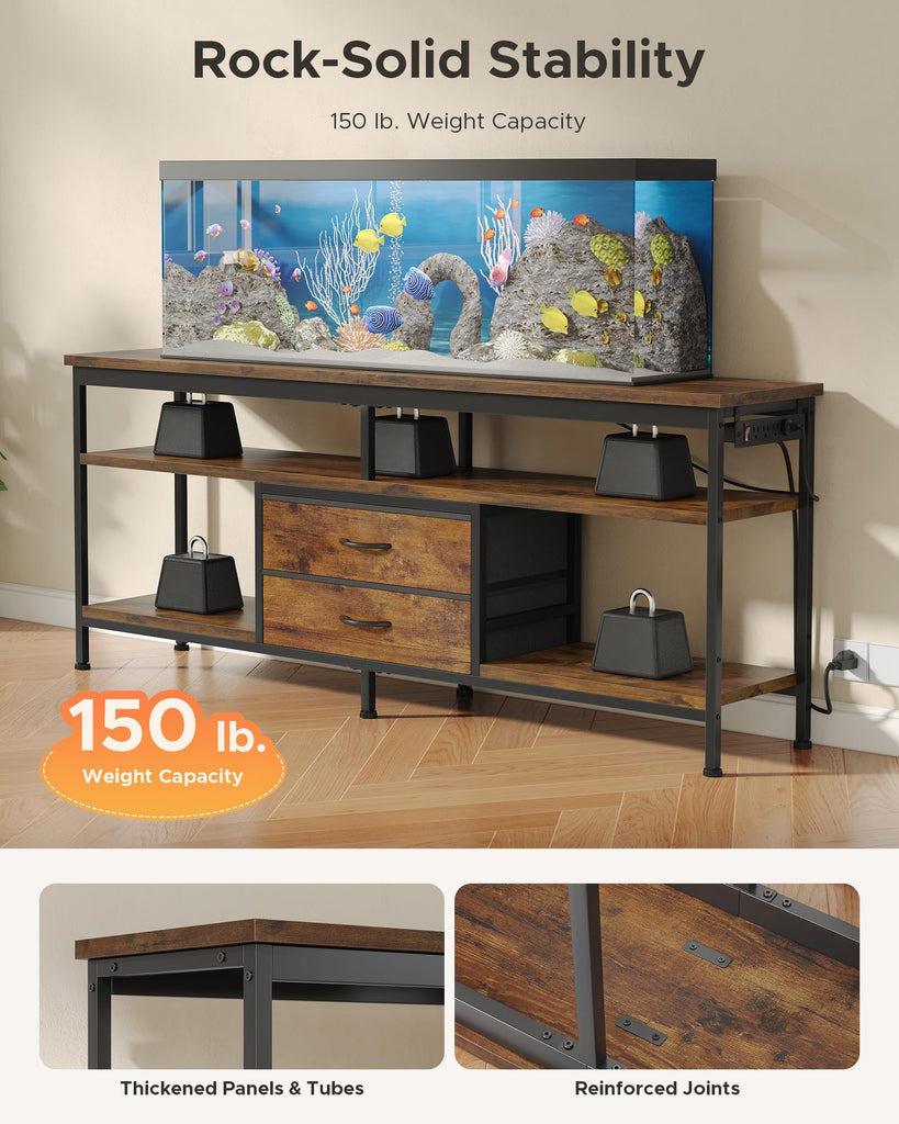 63 Inch TV Stand, LED Entertainment Center for 55 to 75 Inch TVs