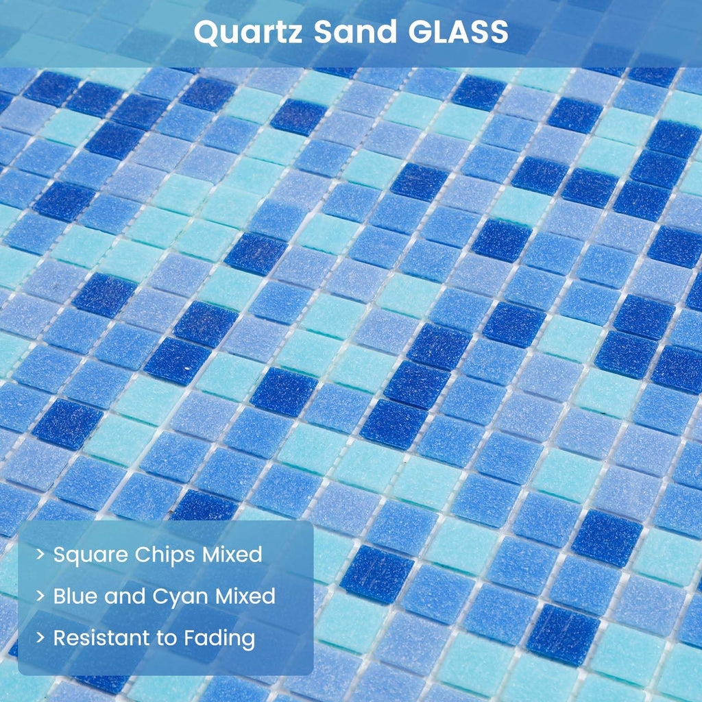 Glass Mosaic Pool Tile Backsplash 12 Inch 10P Dark Blue
