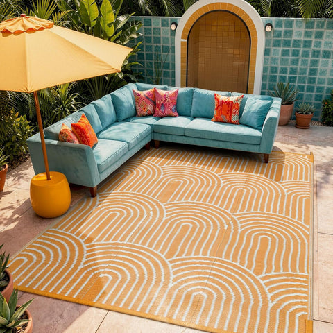 Outdoor Area Rugs 8x10 Waterproof, Plastic Reversible Rv Mats for Outside, Portable Lightweight Camp