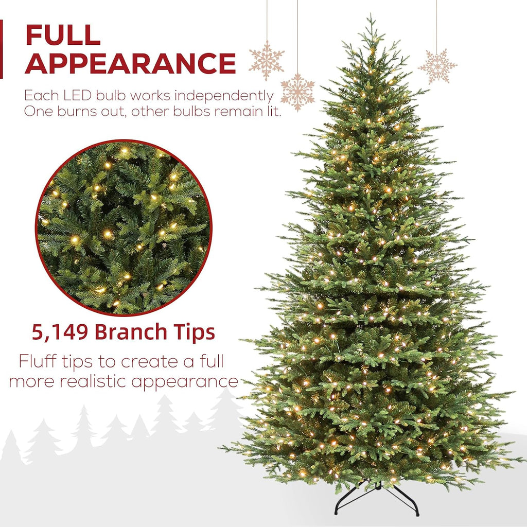 Prelit Christmas Tree with Realistic PE Foliage
